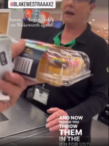 A Woolworths checkout operator harassed over the existence of rainbow cupcakes